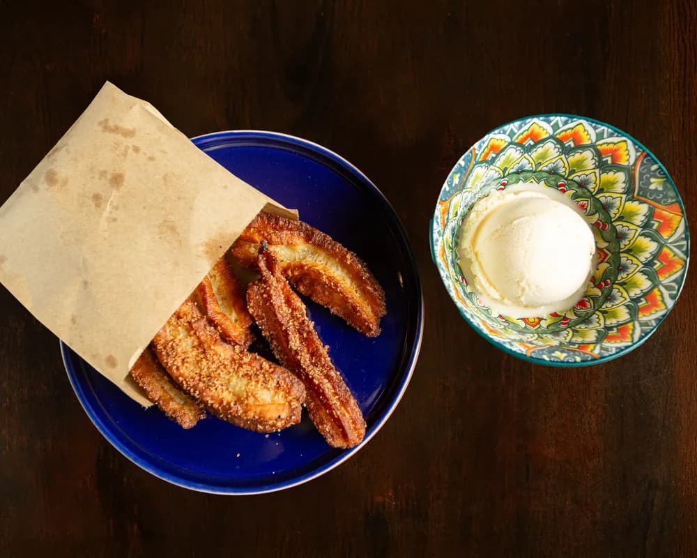 Churros with Vanilla Ice Cream